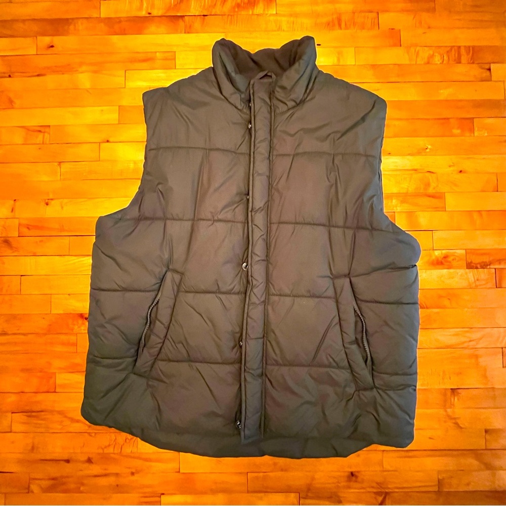Express Military Green Puffer Vest